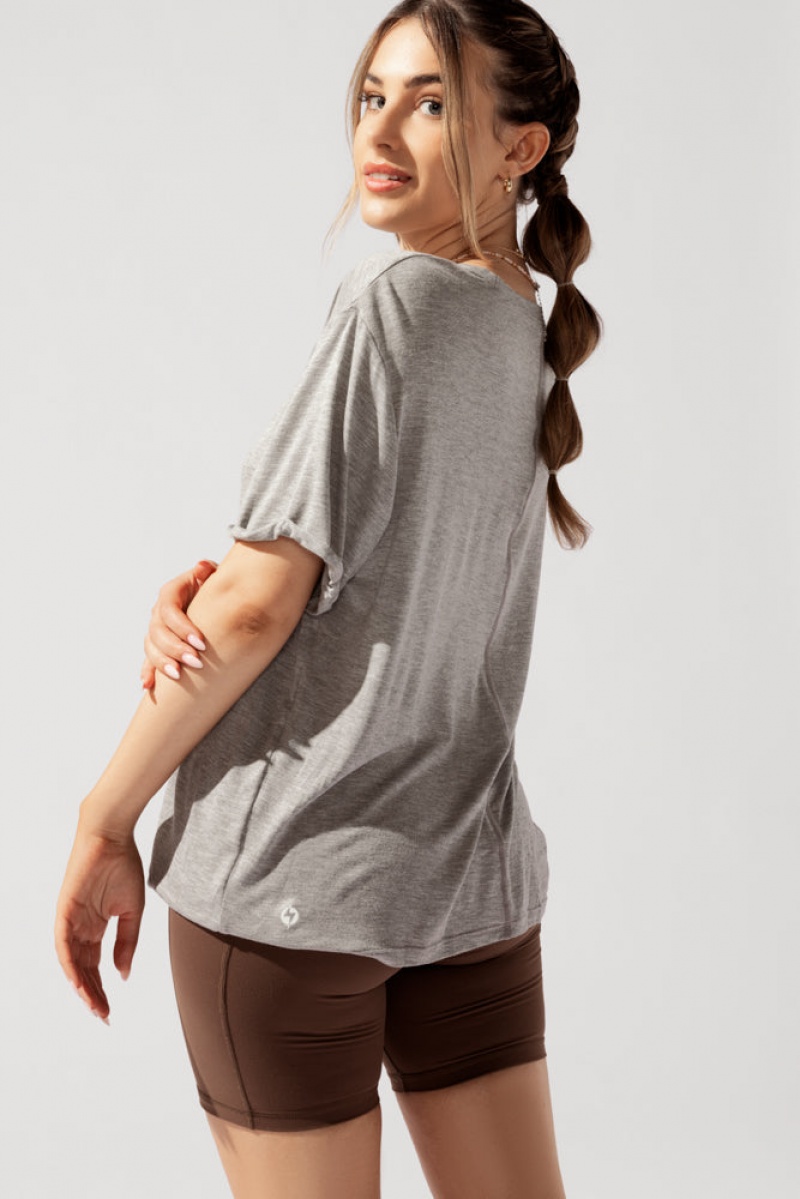 POPFLEX Perfect Boyfriend Tee Šedé | HQEK14563