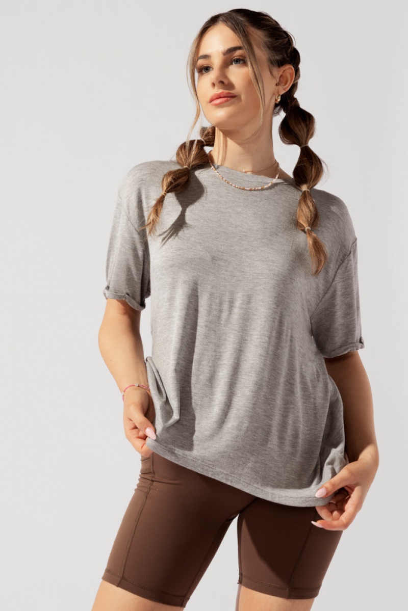 POPFLEX Perfect Boyfriend Tee Šedé | HQEK14563