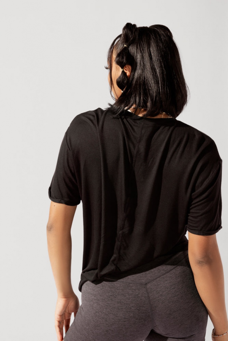 POPFLEX Perfect Boyfriend Tee Černé | KQND23617