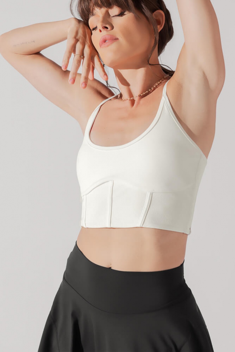 POPFLEX Plié Corset Crop Bralette Krém | PKTA41608