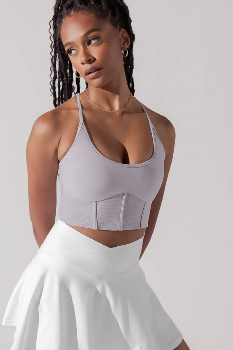 POPFLEX Plié Corset Crop Bralette Levandule Šedé | WRYQ01942