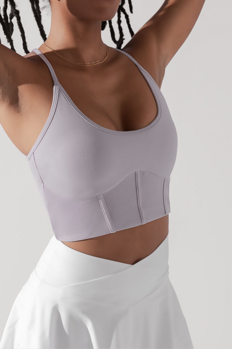 POPFLEX Plié Corset Crop Bralette Levandule Šedé | WRYQ01942