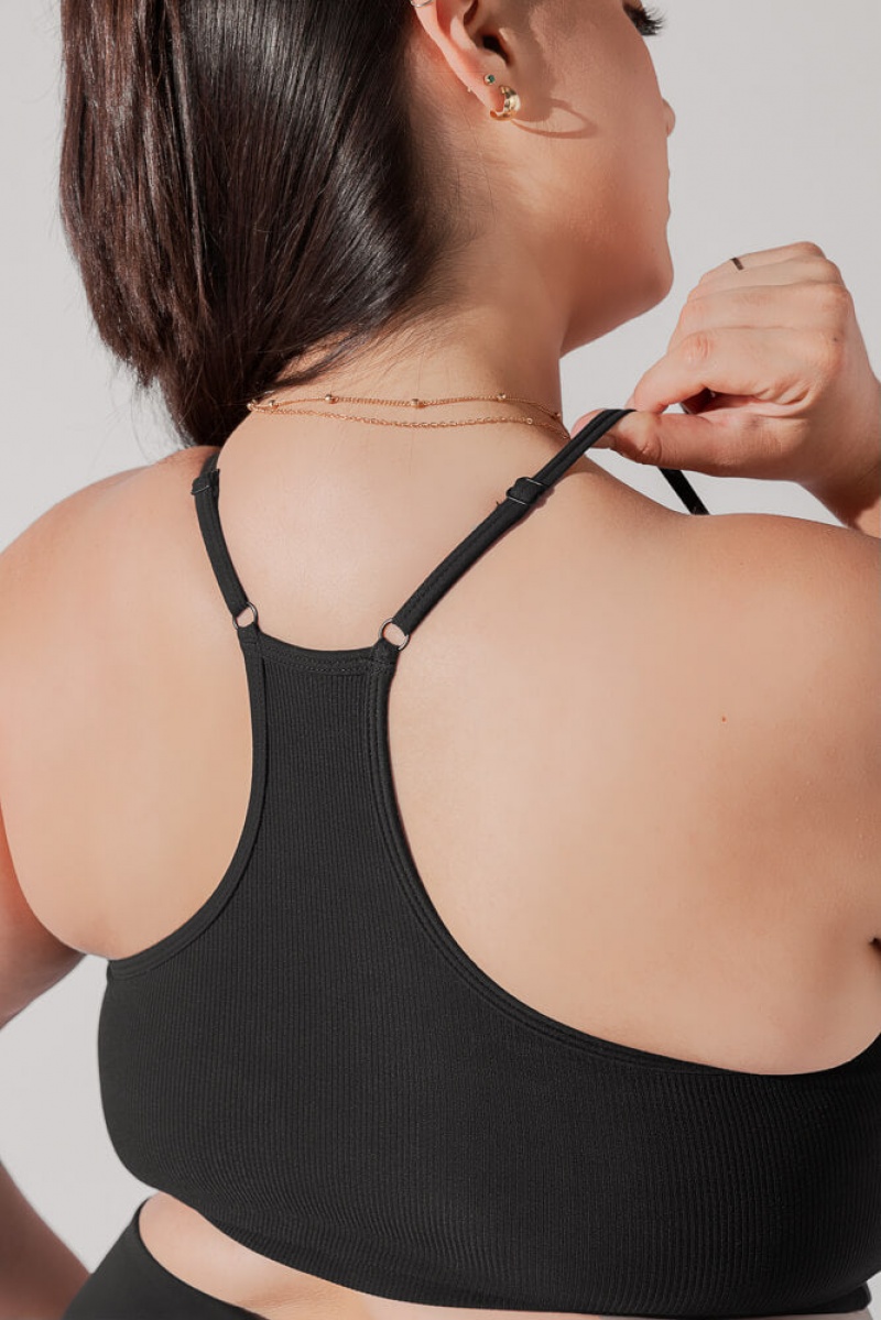 POPFLEX Plié Corset Crop Bralette Černé | NACM46215