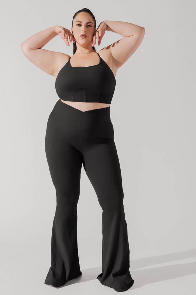 POPFLEX Plié Corset Crop Bralette Černé | NACM46215
