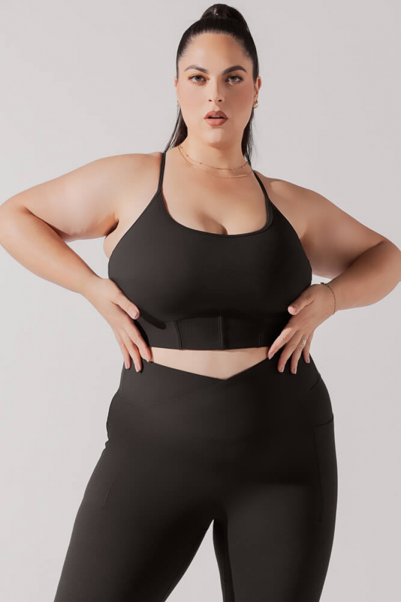 POPFLEX Plié Corset Crop Bralette Černé | NACM46215