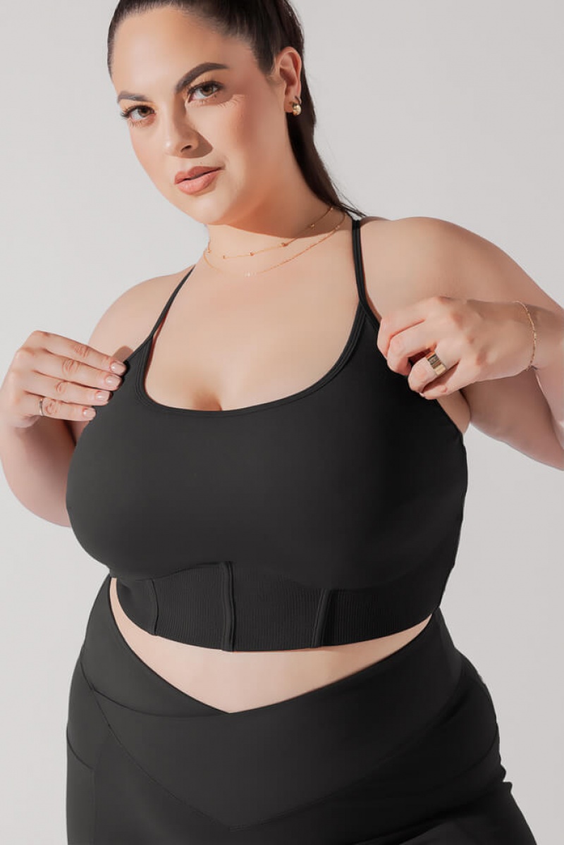 POPFLEX Plié Corset Crop Bralette Černé | NACM46215