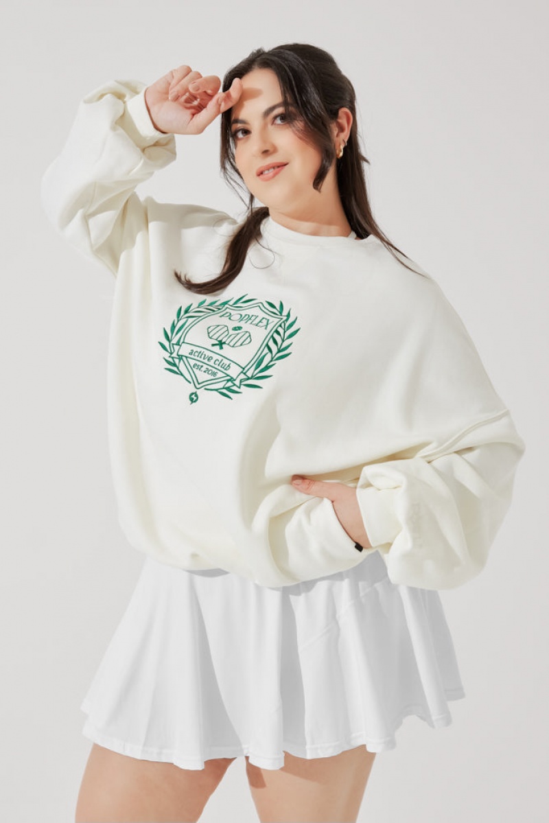 POPFLEX Popflex Active Club Cloud Crew Neck Svetrové Krém | ETOR20378
