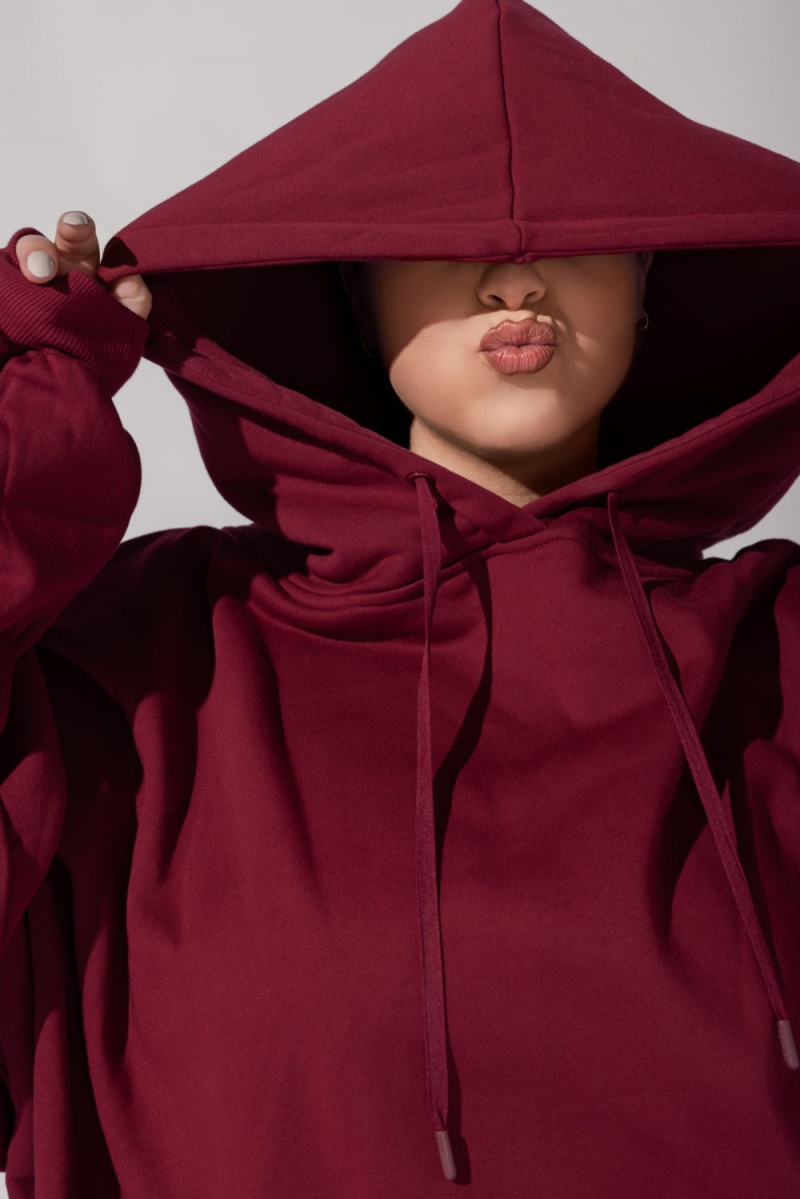 POPFLEX Pullover Cloud Hoodie Crimson | UIGL72361