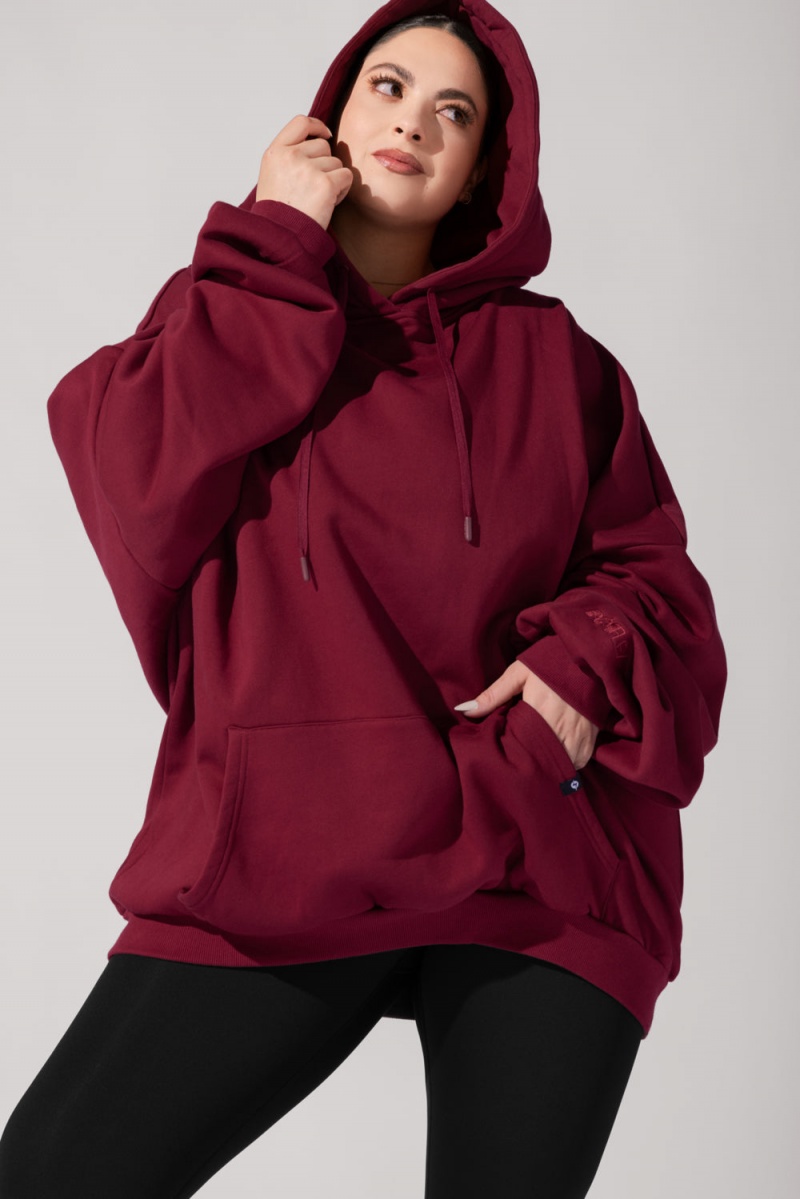 POPFLEX Pullover Cloud Hoodie Crimson | UIGL72361