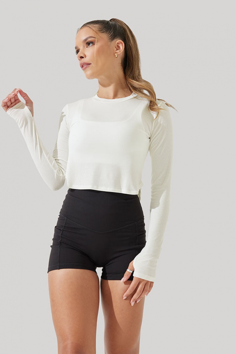 POPFLEX Refine Long Sleeve Top Krém | JPYF75091