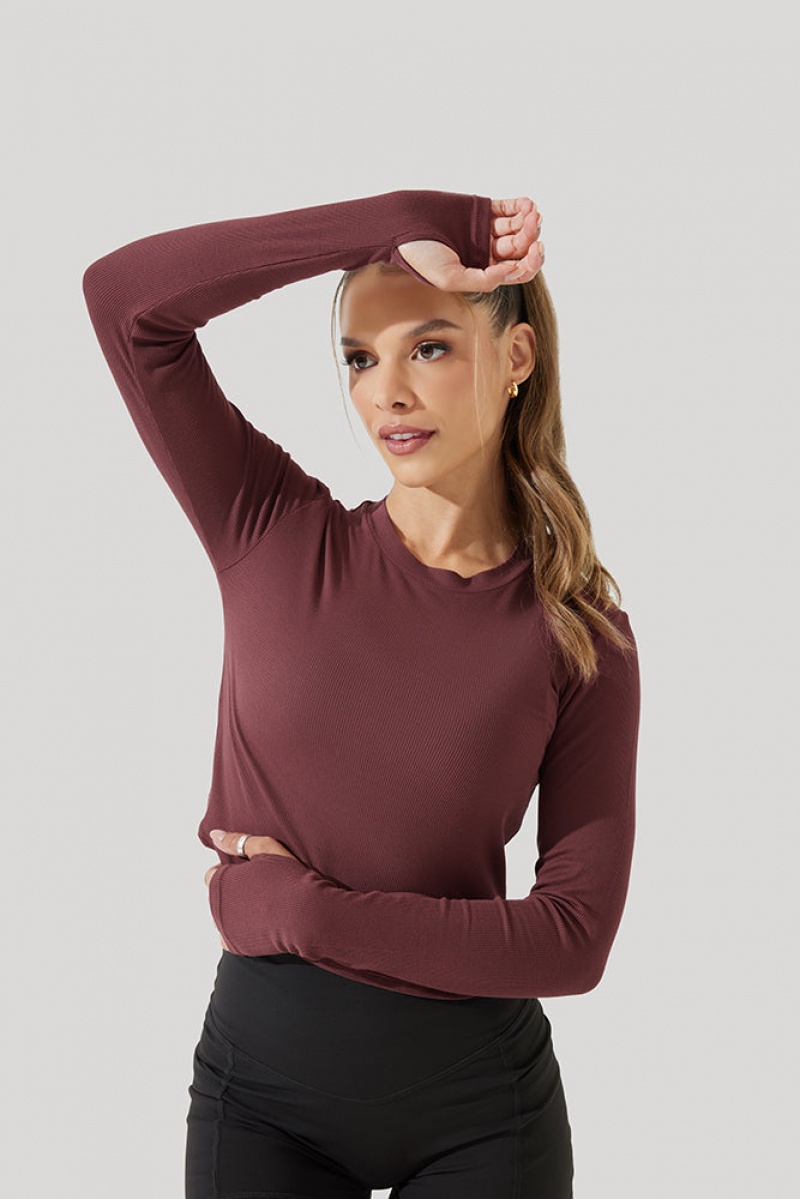 POPFLEX Refine Long Sleeve Top Růžové | AIPM53496