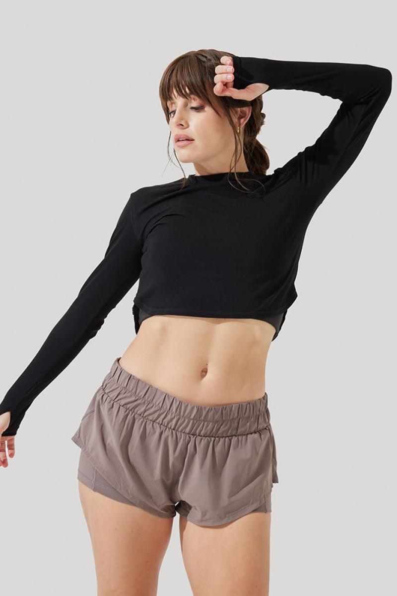 POPFLEX Refine Long Sleeve Top Černé | MJWL71582