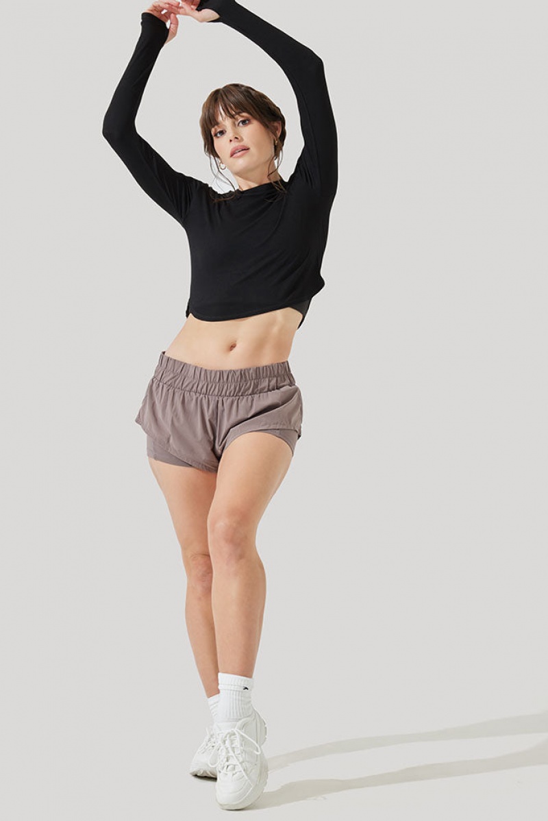 POPFLEX Refine Long Sleeve Top Černé | MJWL71582