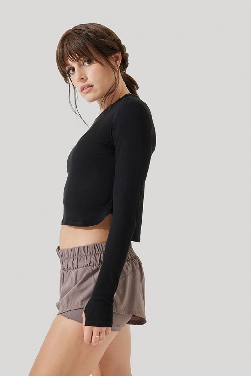 POPFLEX Refine Long Sleeve Top Černé | MJWL71582