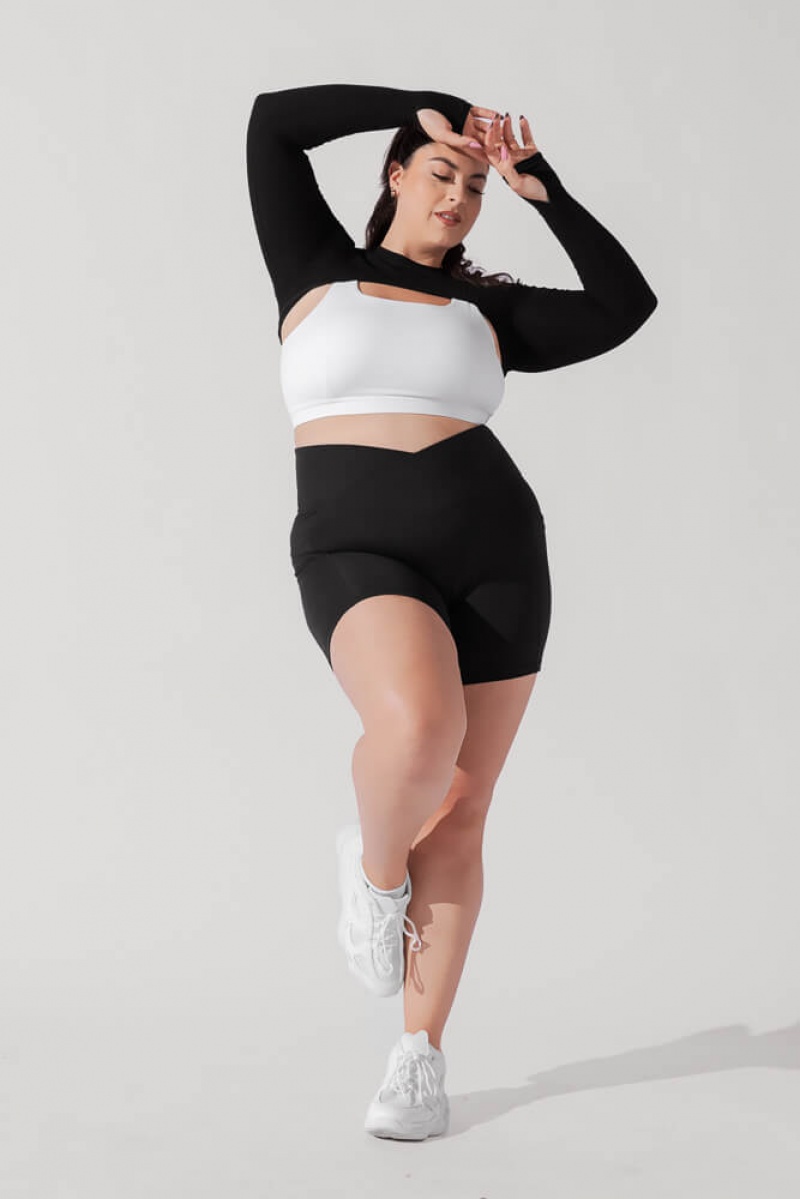 POPFLEX Relevé Žebrovaný Shrug Černé | TYRF61905