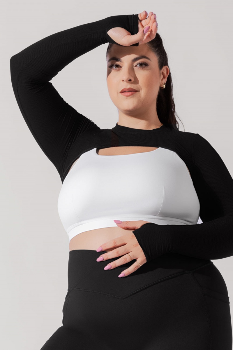 POPFLEX Relevé Žebrovaný Shrug Černé | TYRF61905