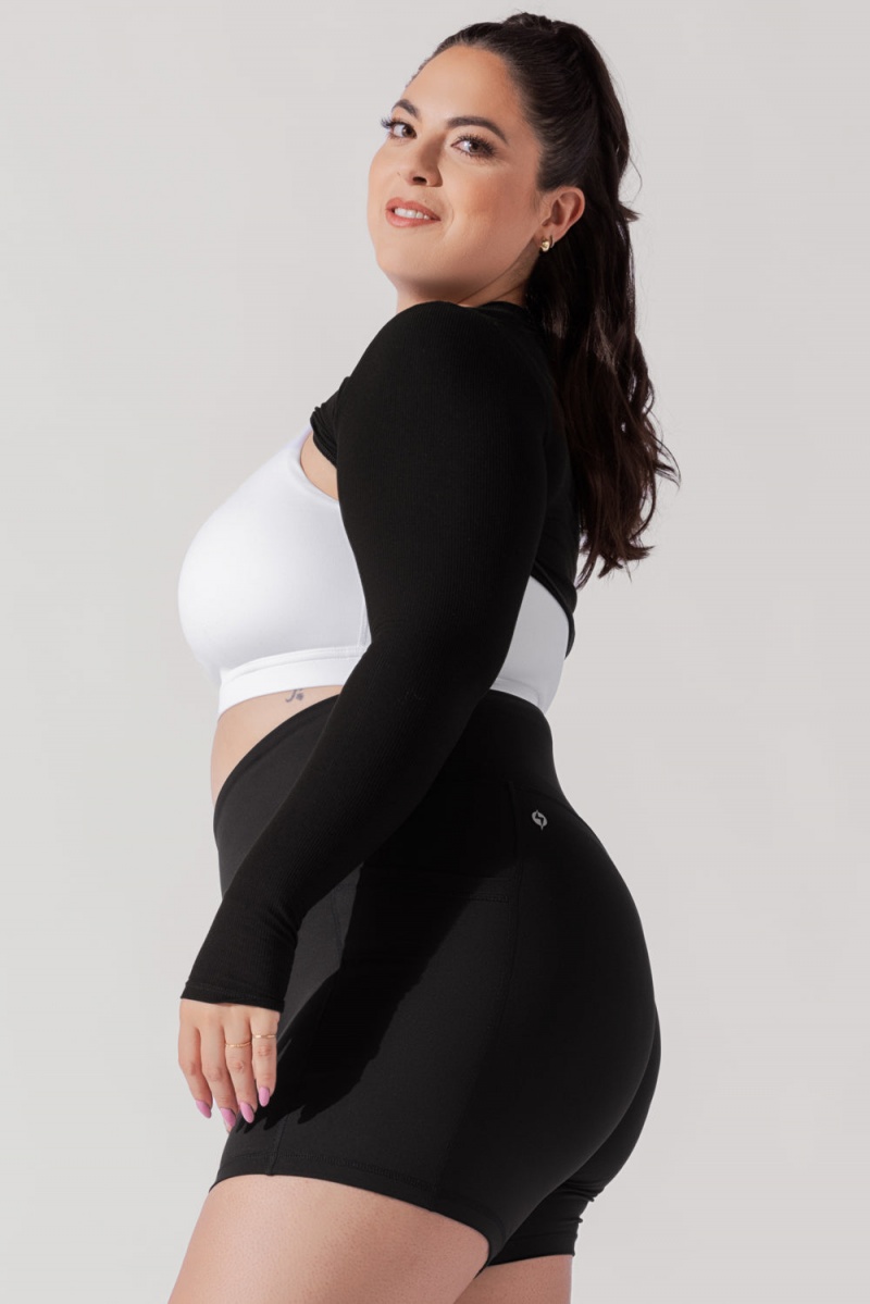 POPFLEX Relevé Žebrovaný Shrug Černé | TYRF61905