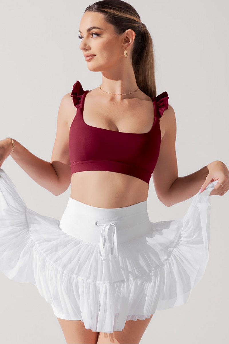 POPFLEX Romance Ruffle Bra Crimson | SPCV61753