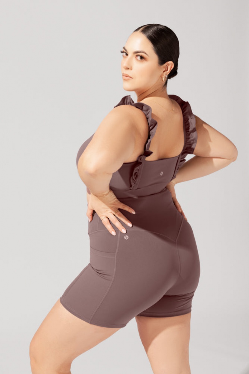 POPFLEX Romance Ruffle Bra Peppercorn | IUAR59186