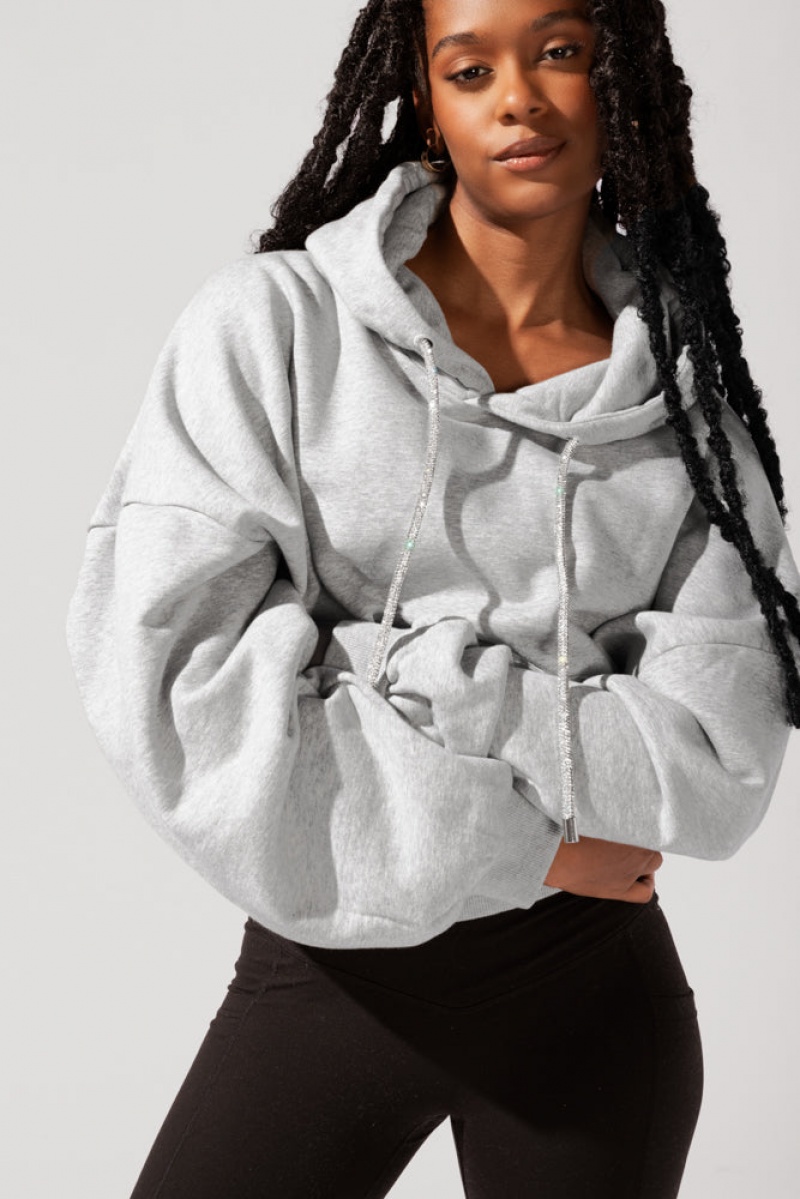 POPFLEX Shimmer Pullover Cloud Hoodie Šedé | NRJA53862
