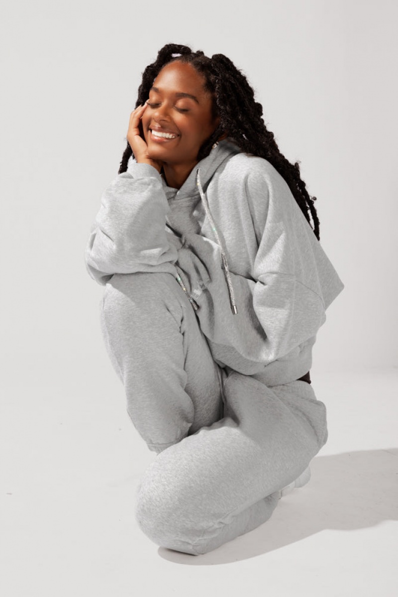 POPFLEX Shimmer Pullover Cloud Hoodie Šedé | NRJA53862