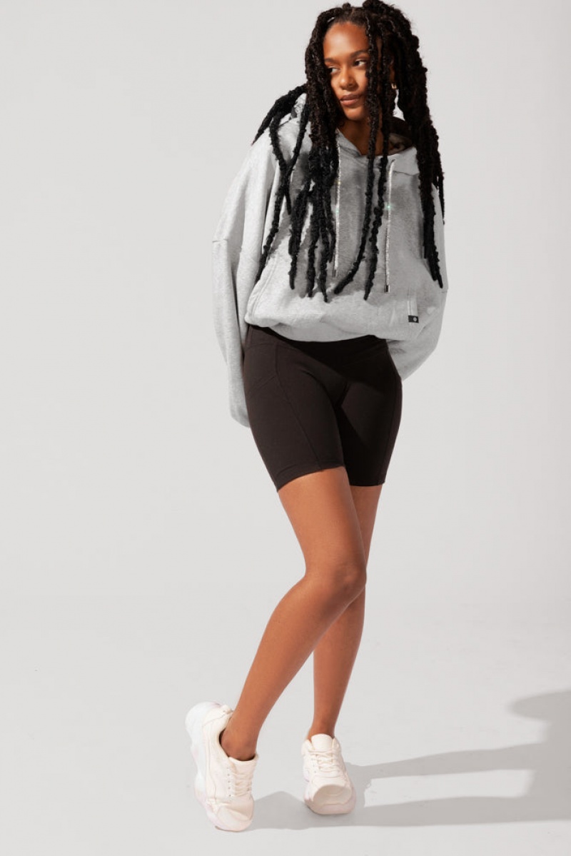 POPFLEX Shimmer Pullover Cloud Hoodie Šedé | NRJA53862