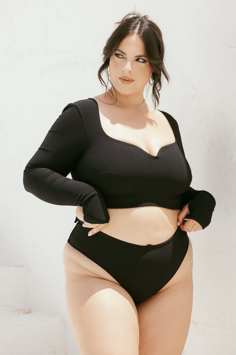 POPFLEX Siren Sweetheart Bikiny Top Černé | YINZ71048