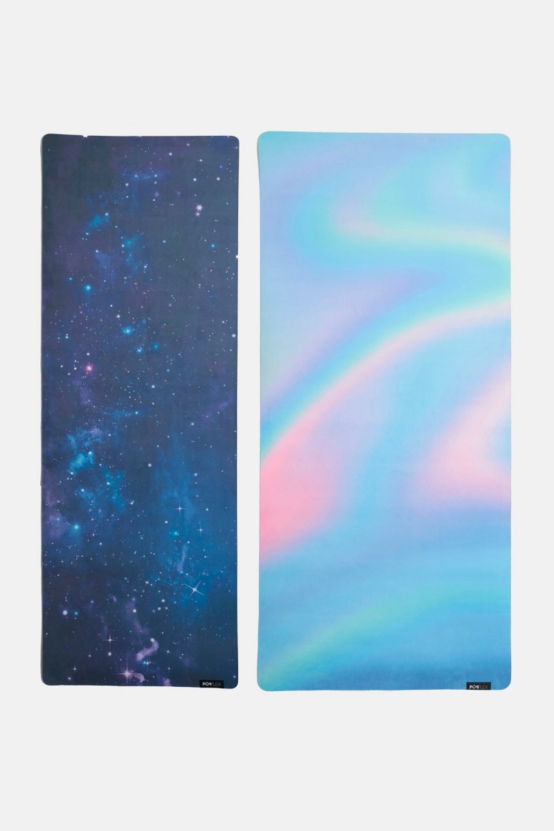 POPFLEX Super Široké 32” Veganské Semišové Jóga Mat Holographic | BTVS80653