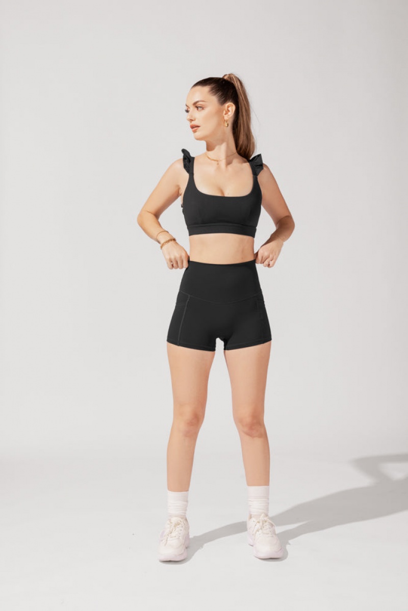 POPFLEX Supersculpt Booty Krátké (Soft Touch) Černé | LYOU65943