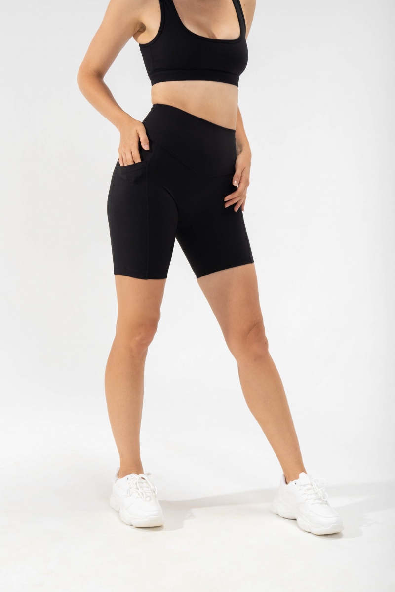 POPFLEX Supersculpt™ Cyklistické Krátké with Pockets (Soft Touch) Černé | DAHC29485