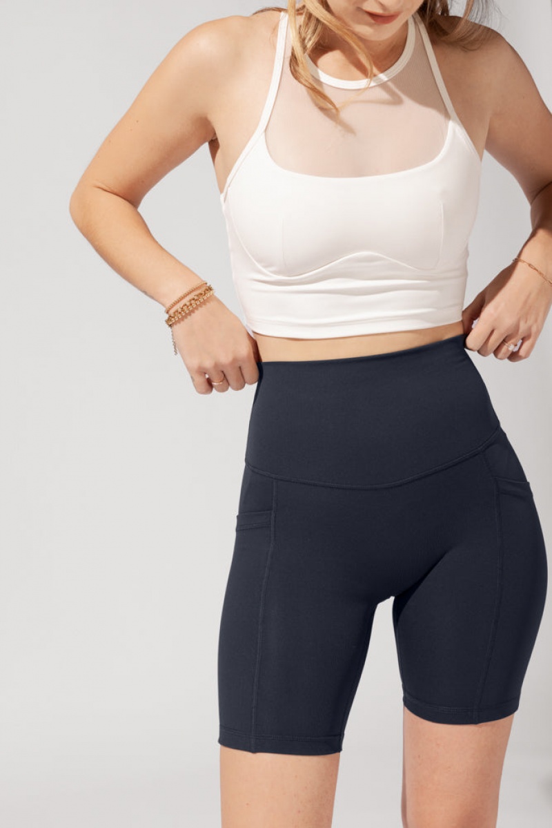 POPFLEX Supersculpt™ Cyklistické Krátké with Pockets (Pet Hair Resistant) Tmavě Blankyt | WRMH85912