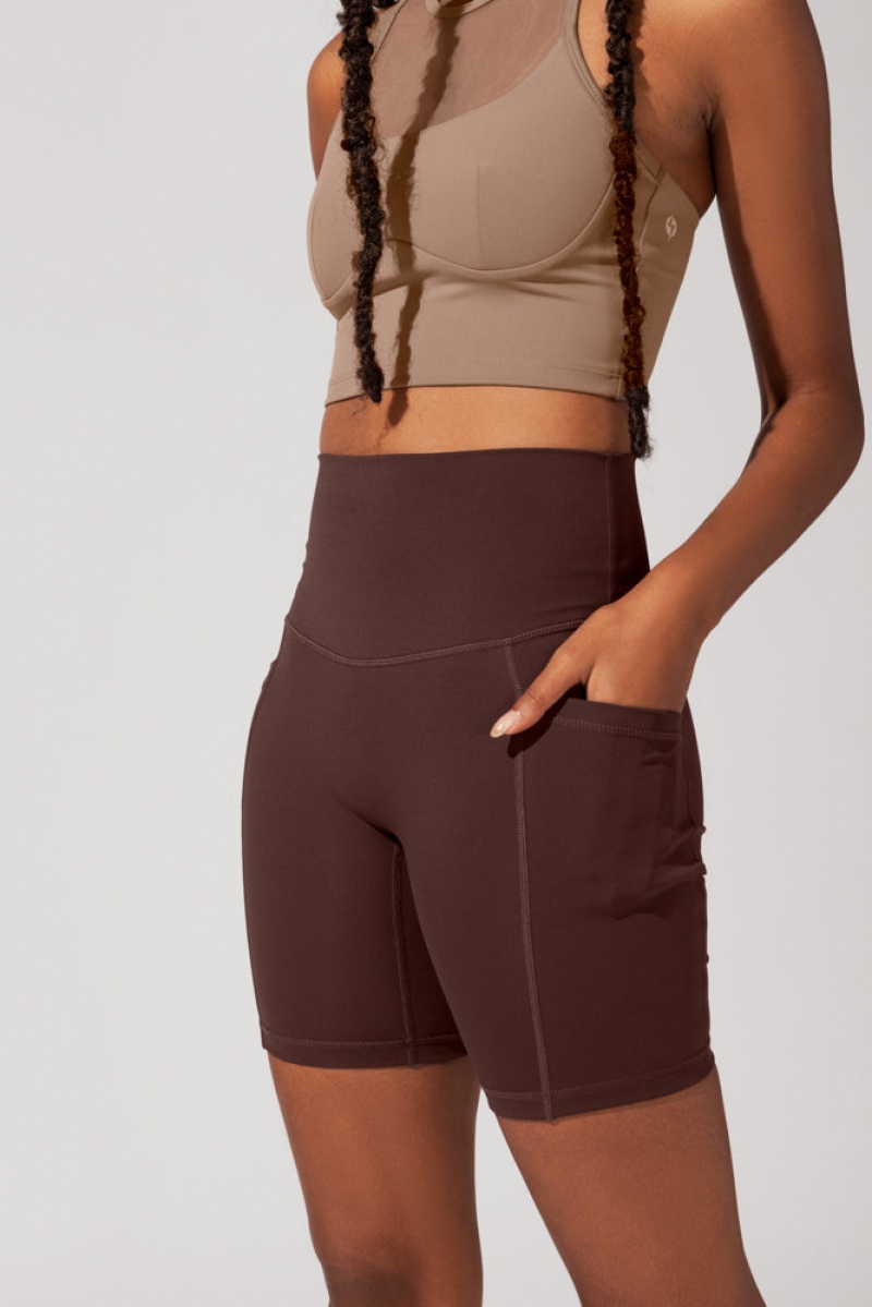 POPFLEX Supersculpt™ Cyklistické Krátké with Pockets (Pet Hair Resistant) French Roast | XUNA29578