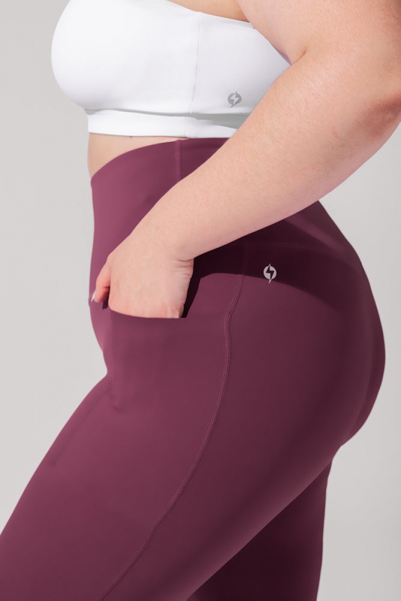 POPFLEX Supersculpt™ Leggings with Pockets (Pet Hair Resistant) Plum | AUOS28397