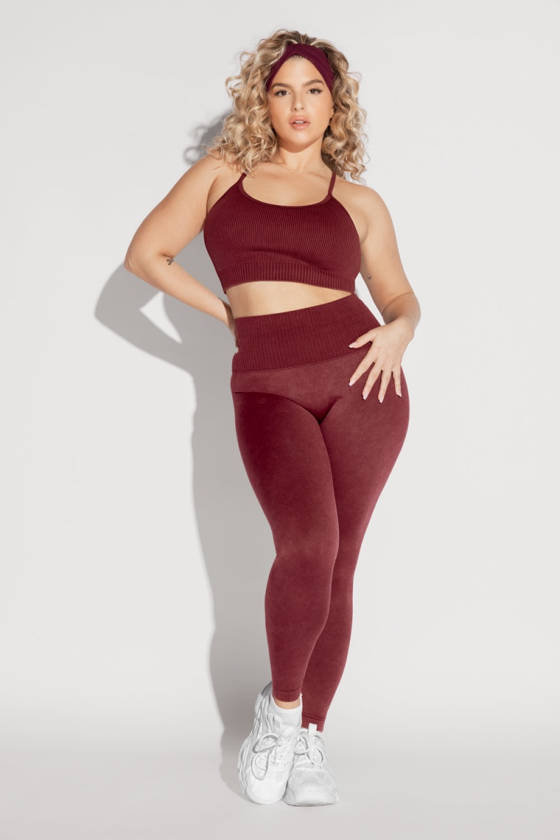 POPFLEX Supersculpt™ Seamless Leggings Garnet | WOMR96527