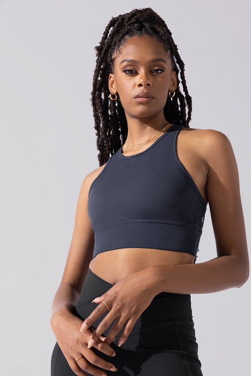 POPFLEX Sweat Sesh Crop Top Tmavě Blankyt | GDMY70814