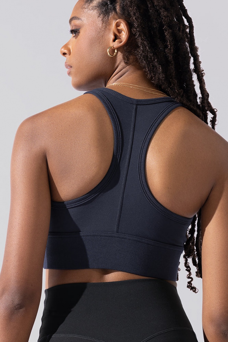 POPFLEX Sweat Sesh Crop Top Tmavě Blankyt | GDMY70814