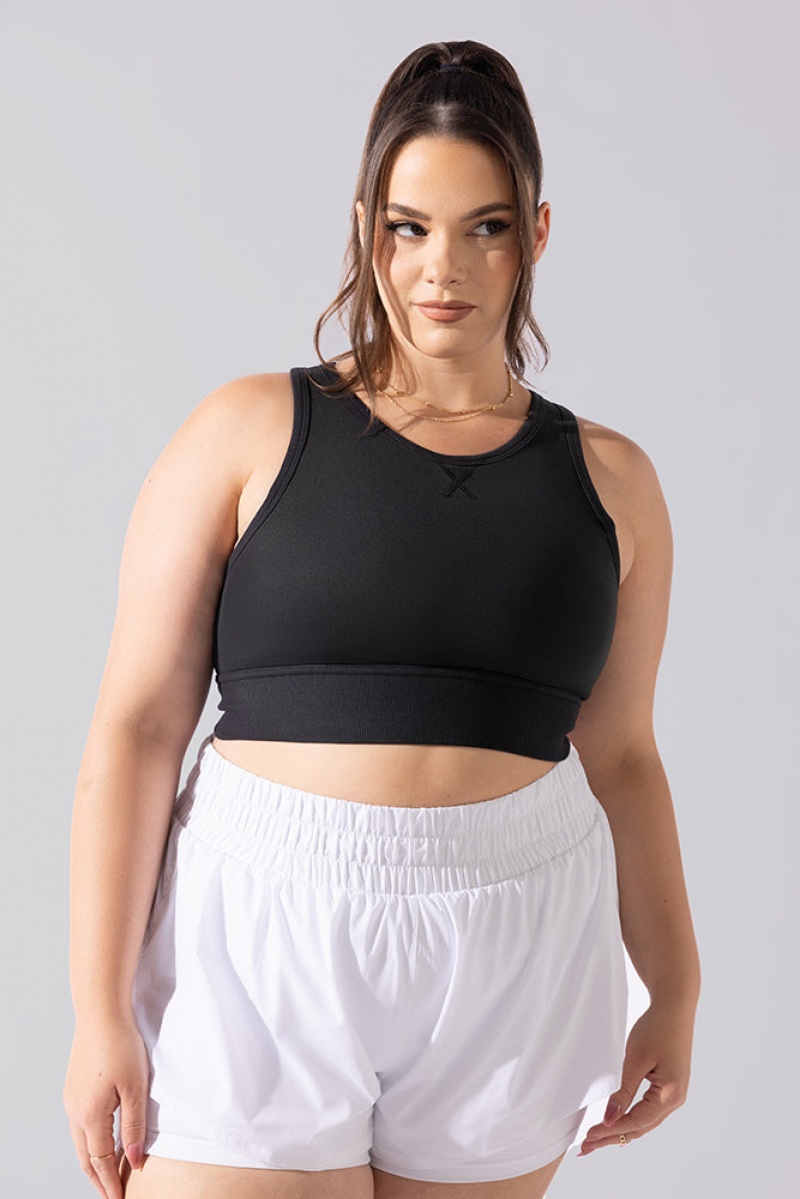 POPFLEX Sweat Sesh Crop Top Černé | CXQL93068