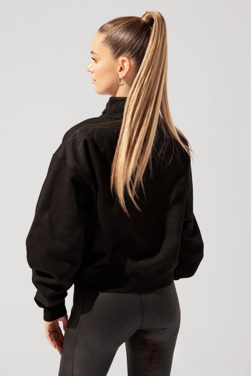 POPFLEX Uptown Mockneck Sweatshirt Černé | UBKS01758