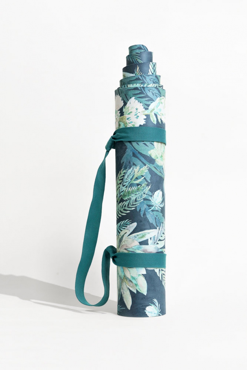 POPFLEX Veganské Semišové Jóga Mat Flourishing Foliage | YFCN54962