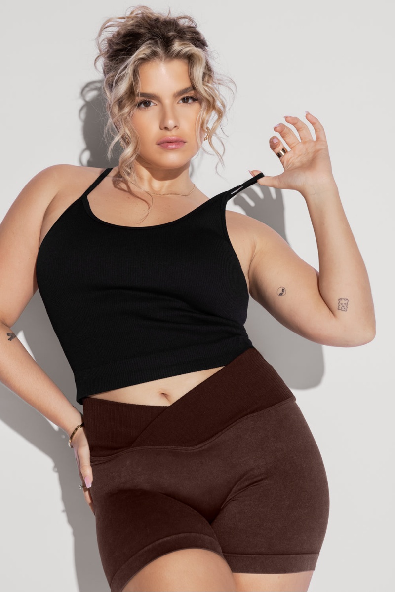 POPFLEX What's the Scoop Seamless Tank Černé | LAYS24516