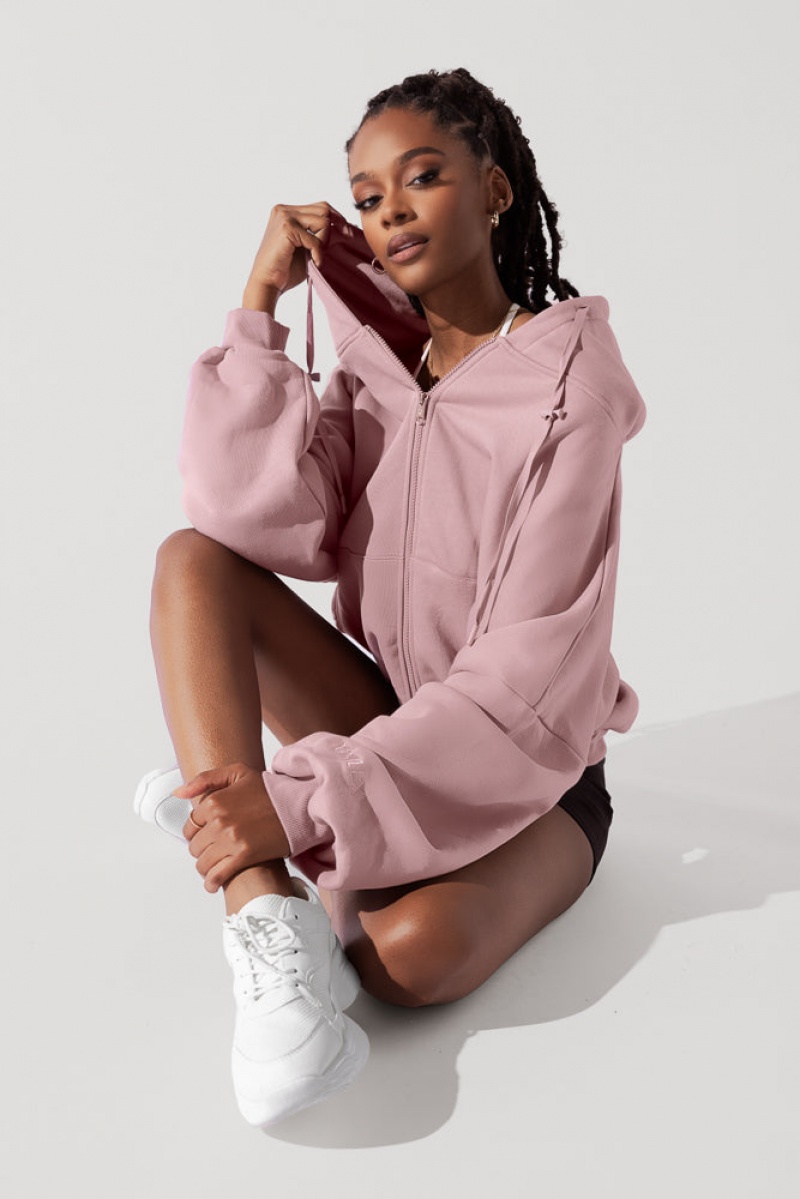 POPFLEX Zip Cloud Hoodie Blush | JMAC04126