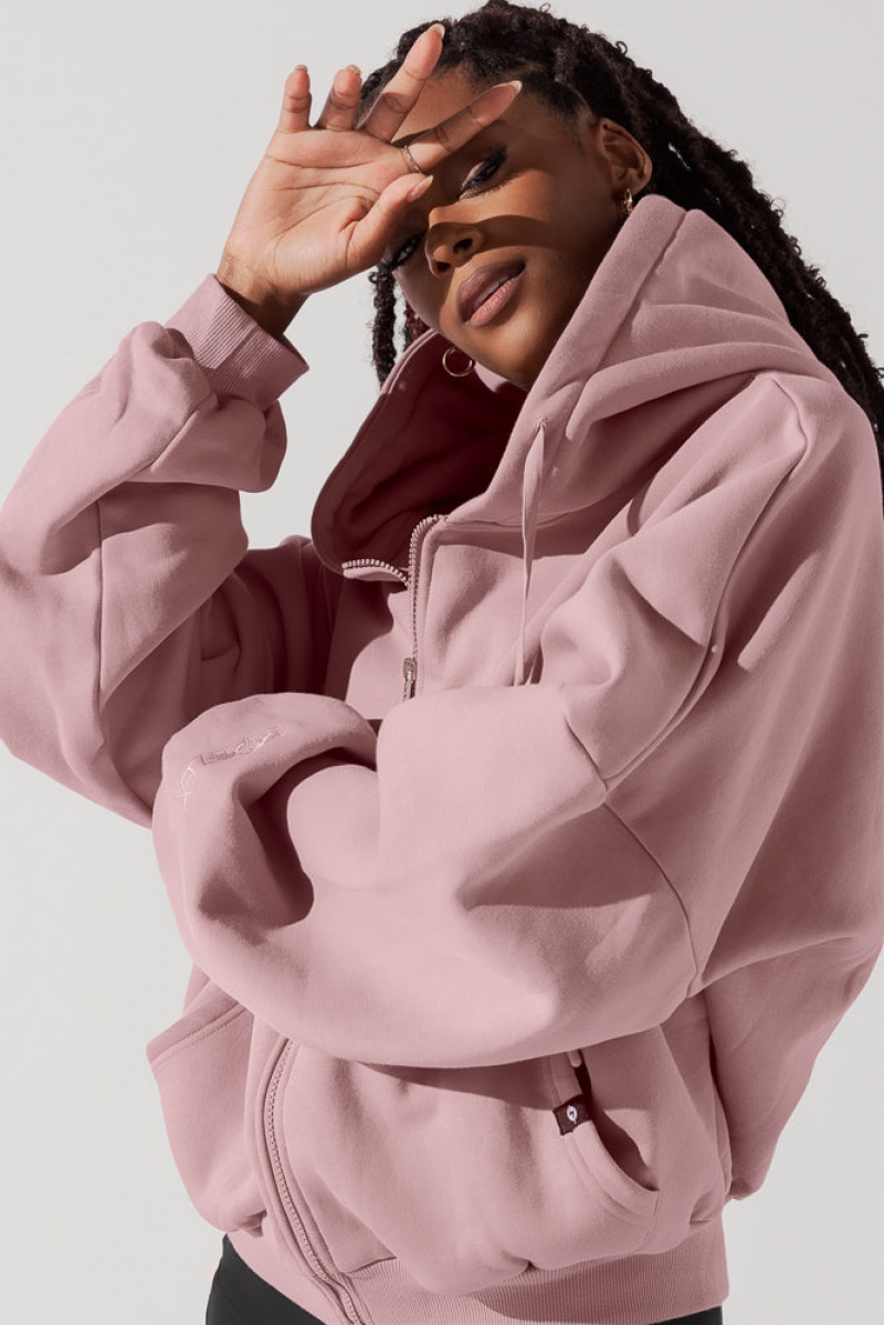 POPFLEX Zip Cloud Hoodie Blush | JMAC04126
