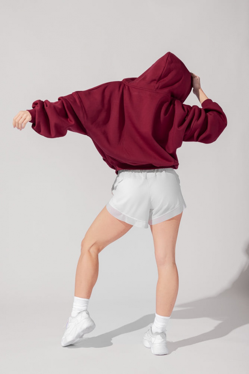 POPFLEX Zip Cloud Hoodie Crimson | GDHX74268