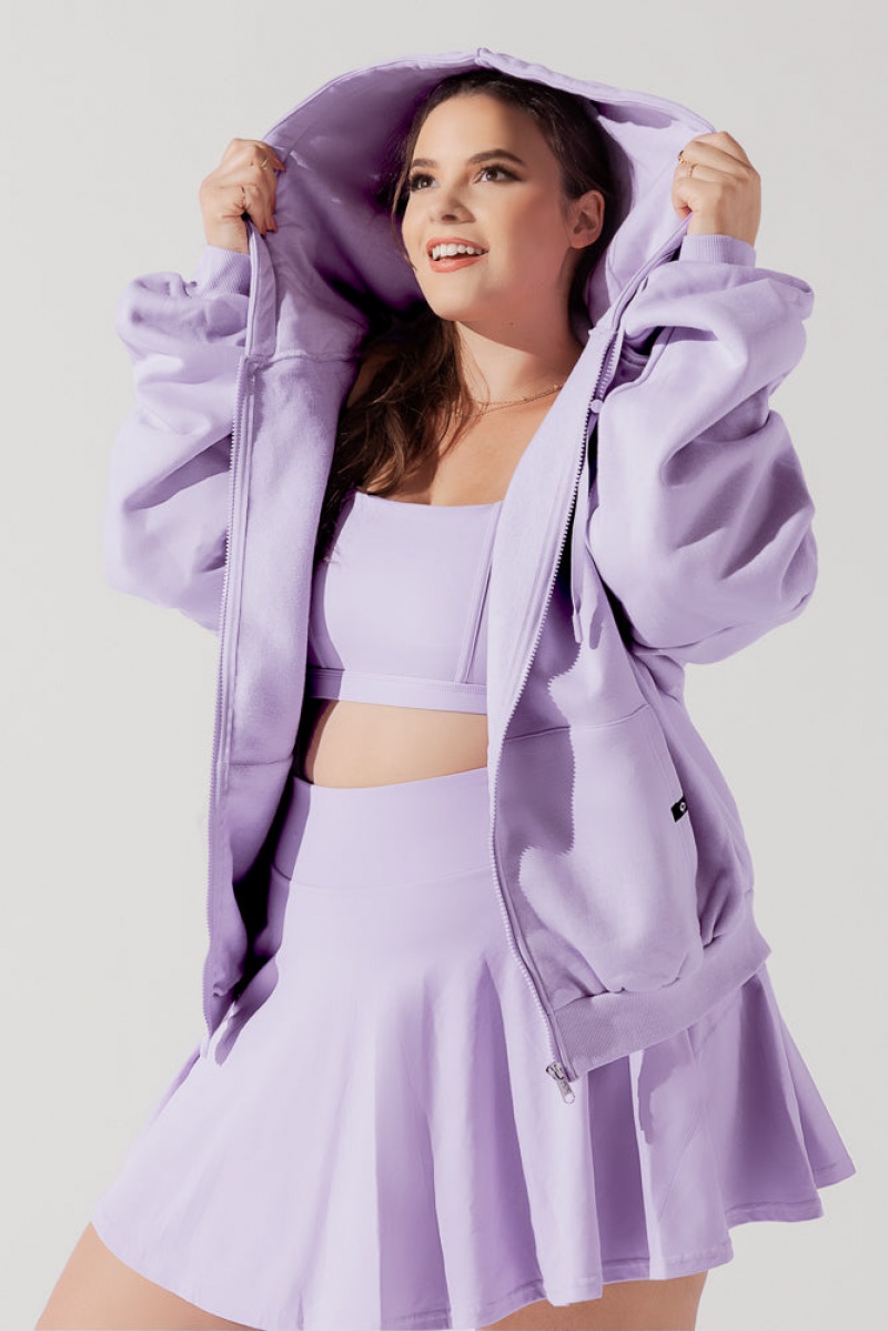 POPFLEX Zip Cloud Hoodie Levandule | MDSO01527