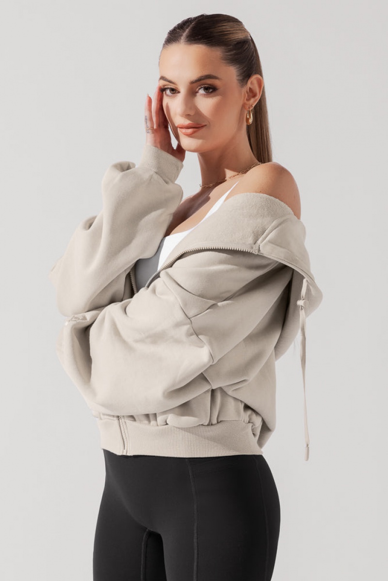 POPFLEX Zip Cloud Hoodie Seashell | XZVO91426