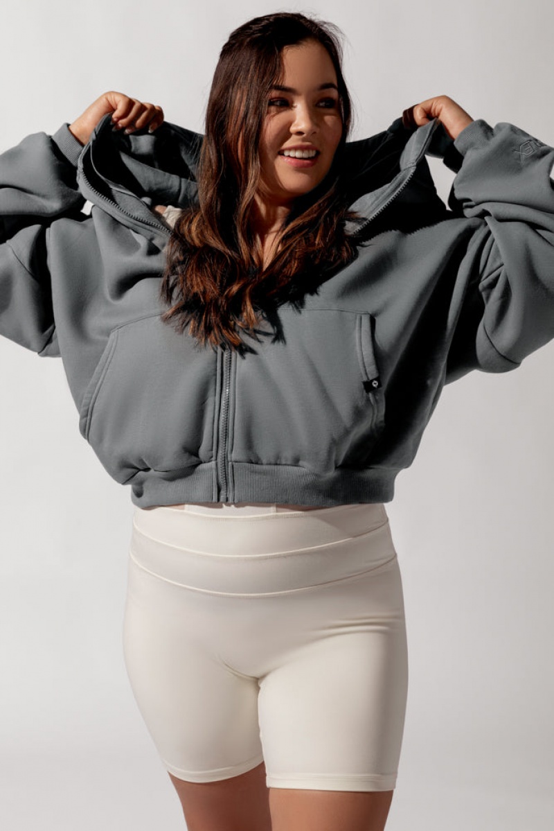 POPFLEX Zip Cloud Hoodie Smoke | PDKT52386