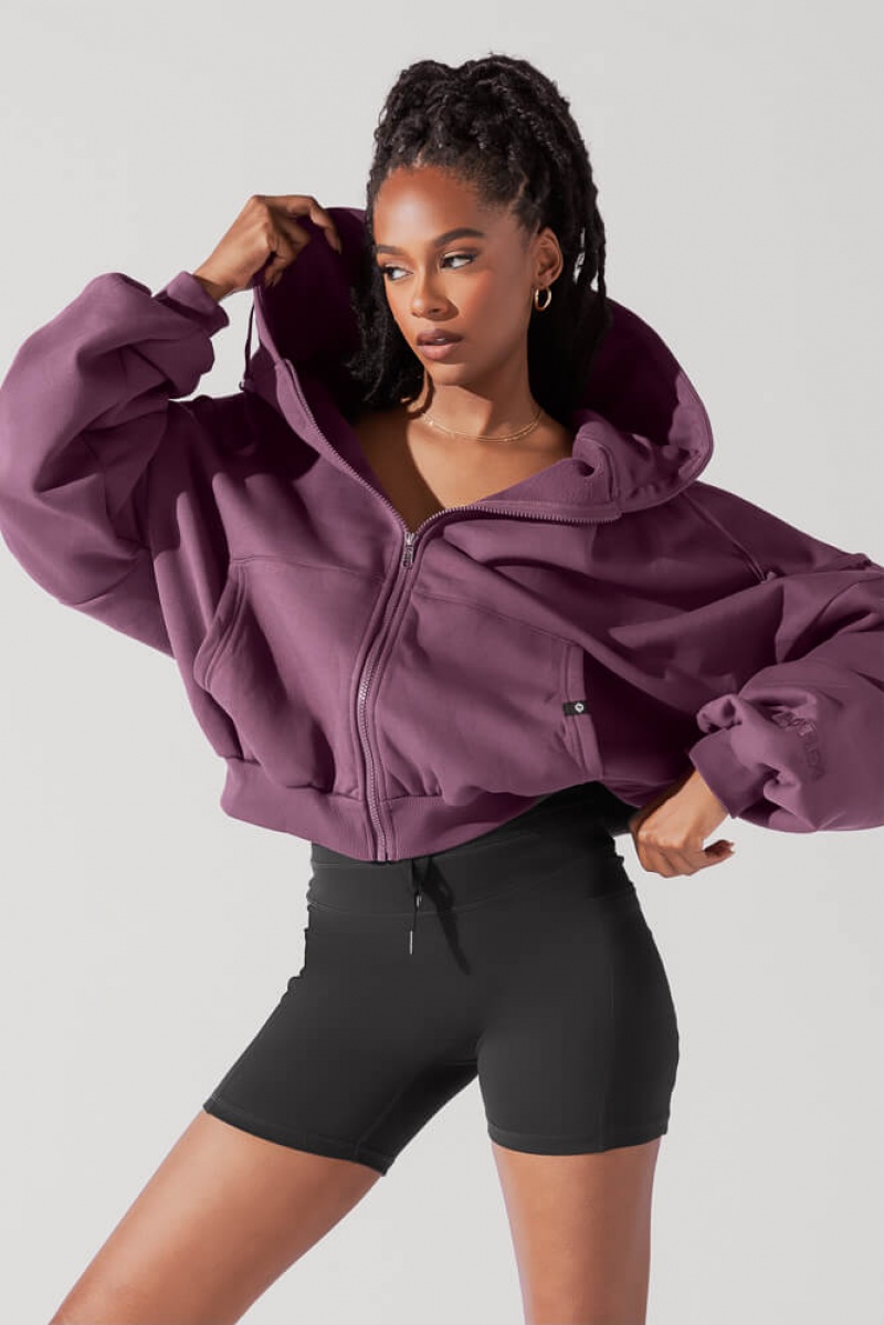POPFLEX Zip Cloud Hoodie Tmavě | PWLQ96742
