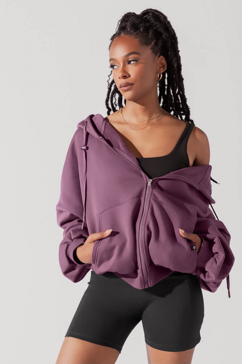 POPFLEX Zip Cloud Hoodie Tmavě | PWLQ96742