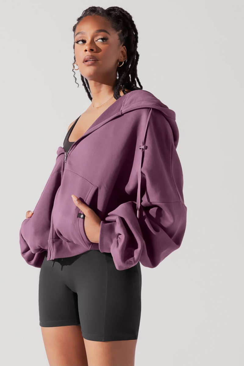POPFLEX Zip Cloud Hoodie Tmavě | PWLQ96742