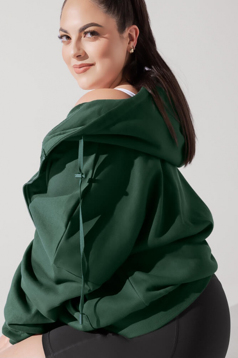 POPFLEX Zip Cloud Hoodie Zelene | LGSI62039